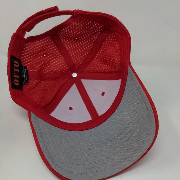 Otto Men's Strapback Hat Red Size OSFM 100% Polyester Adjustable - Picture 6 of 8